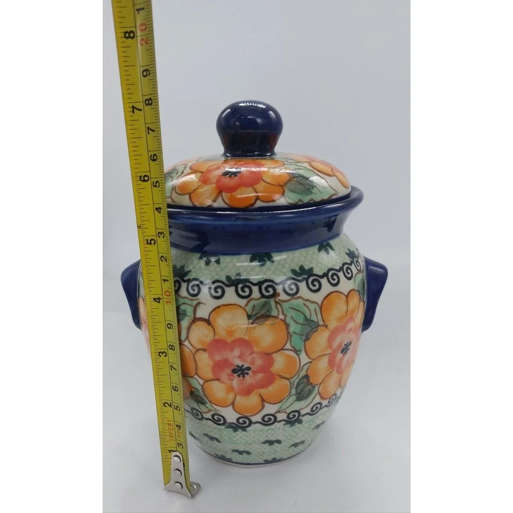 Polish Pottery Stoneware Boleslawiec Unikat Poland Canister Jar ~Jolanta Okraska